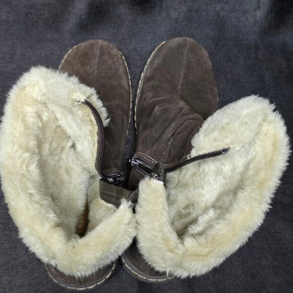 BareTraps Leather Faux Fur Suede Mid Calf Breesen Winter Boots Side Zip Shoes - Picture 7 of 10